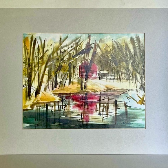 Pat A. Haley Other - LOW START - Signed Woodstock Countryside ART Print Pat A. Haley matted 16” x 20”